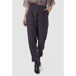 $248 Joie Women's Gray High Rise Cotton Ankle Tabs Cargo Pants Size 10 New